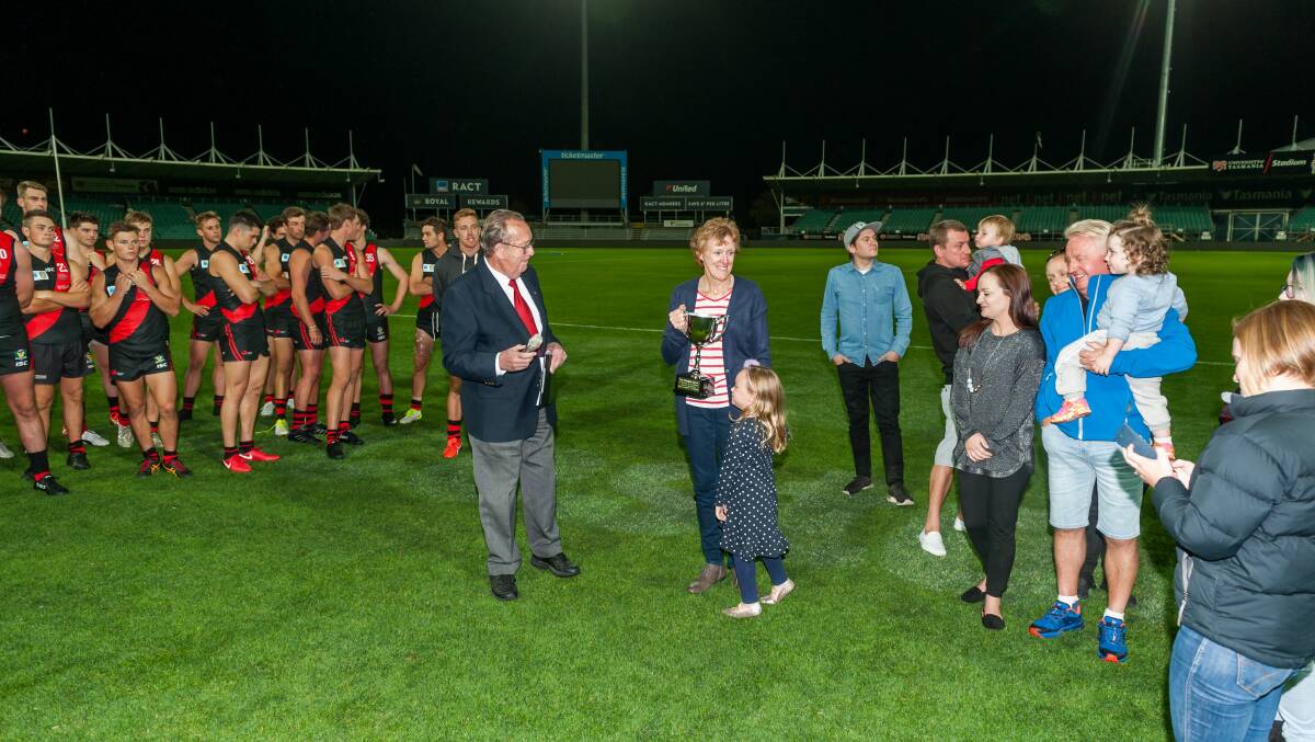 LEGACY: Heather and Ruby Edwards present 2018's Phil Edwards Cup. Picture: Phillip Biggs