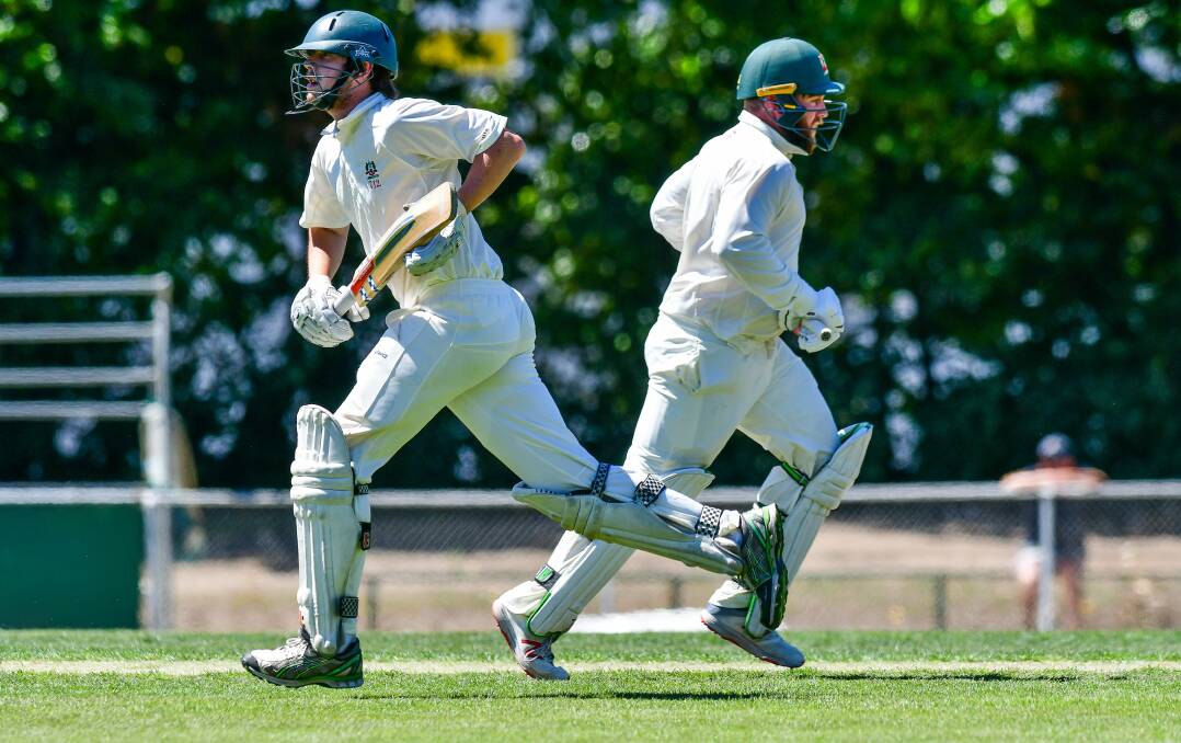 RUN ALL DAY: Zac Oldenhof and Alistair Taylor scored tons to lead Launceston to a big win. Pictures: Scott Gelston