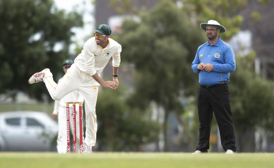 RIPPING FORM: South Launceston leggie Jeremy Jackson dismissed six of Westbury's top eight in a career-best bowling performance. Picture: Craig George 