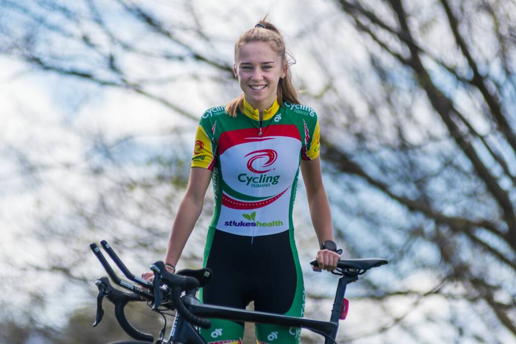 PEDAL POWER: Young cyclist Catelyn Turner. 