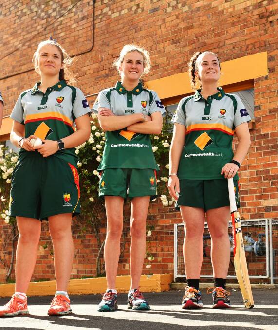 STAR TRIO: Emma Manix-Geeves, Meg Radford and Sophie Parkin will represent Tasmania in the national under-18 championships this week.