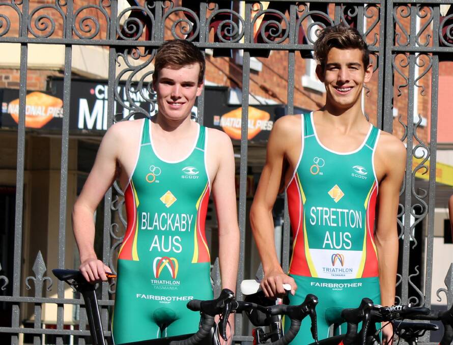 ON THE RISE: Launceston triathletes Will Blackaby and Ethan Stretton. 