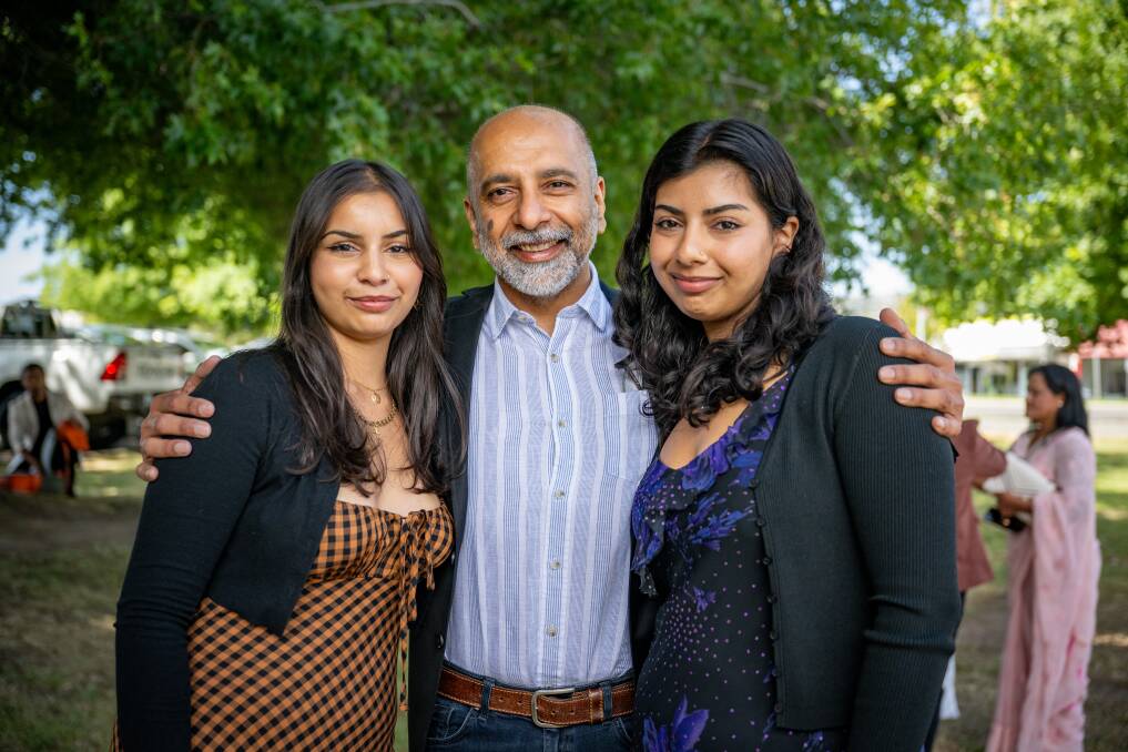 Imran Anjum with his daughters Viola and Aroma. Picture by Paul Scambler