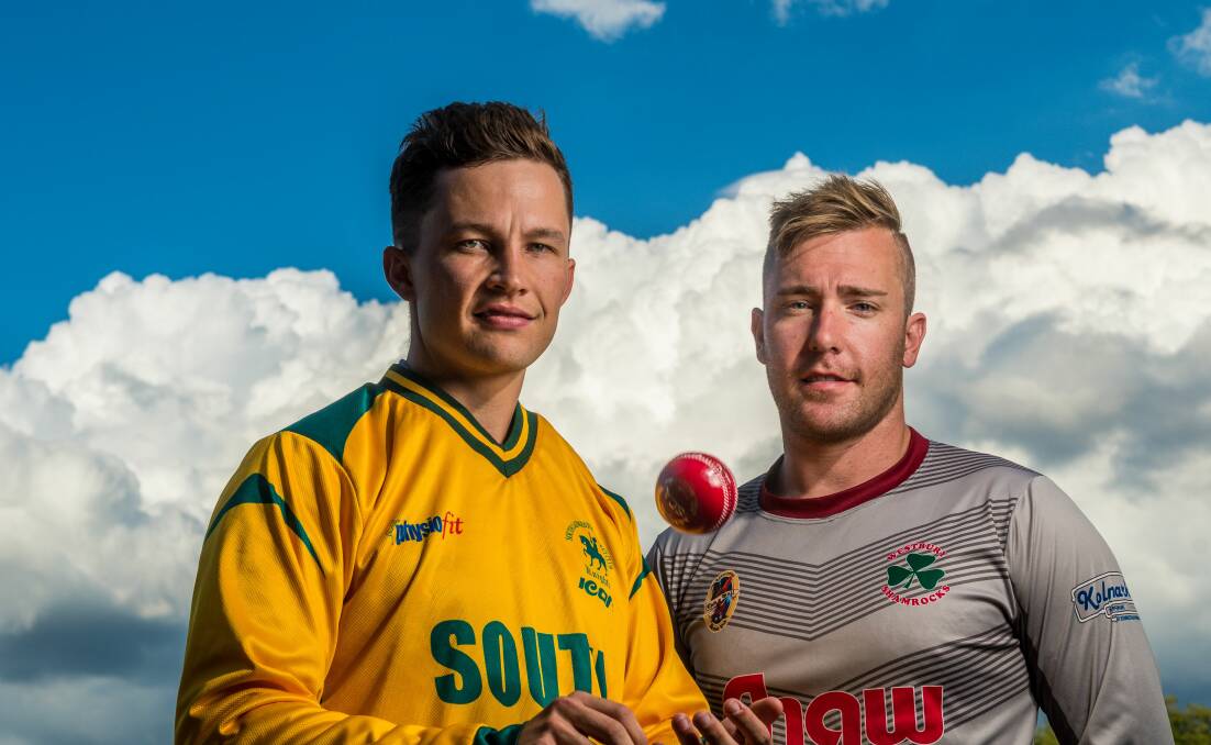 ARMED FOR BATTLE: South Launceston captain Tom Waller and Westbury skipper Richard Howe will face off in this weekend's Cricket North final. Picture: Phillip Biggs