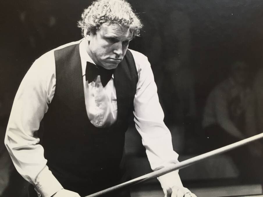 DETERMINED: Atkins at the IBSF world snooker championships in Launceston in 1980. Picture: Supplied