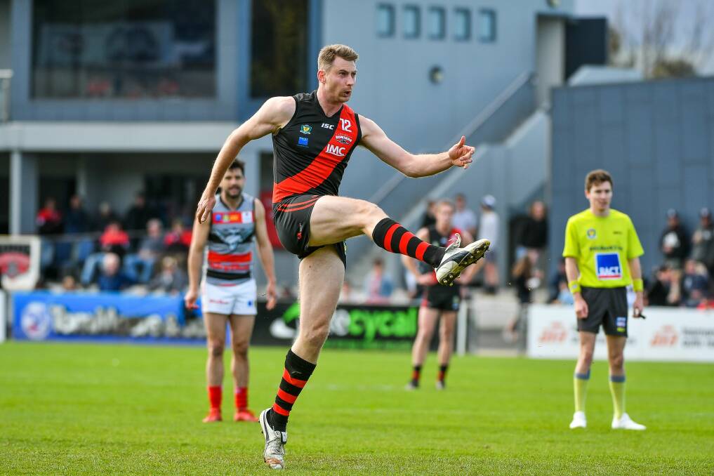 RESILIENT: Former Brisbane Lion Bart McCulloch in action for North Launceston. The 29-year-old has played in three of the Bombers' five flags between 2014 and 2019. 