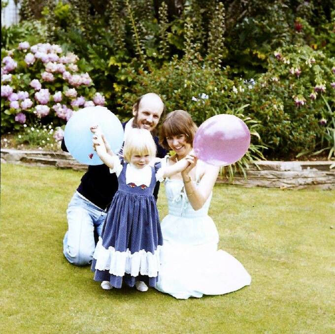 EARLY YEARS: Greta with her parents. Probably 1978 at her 3rd birthday or Christmas.