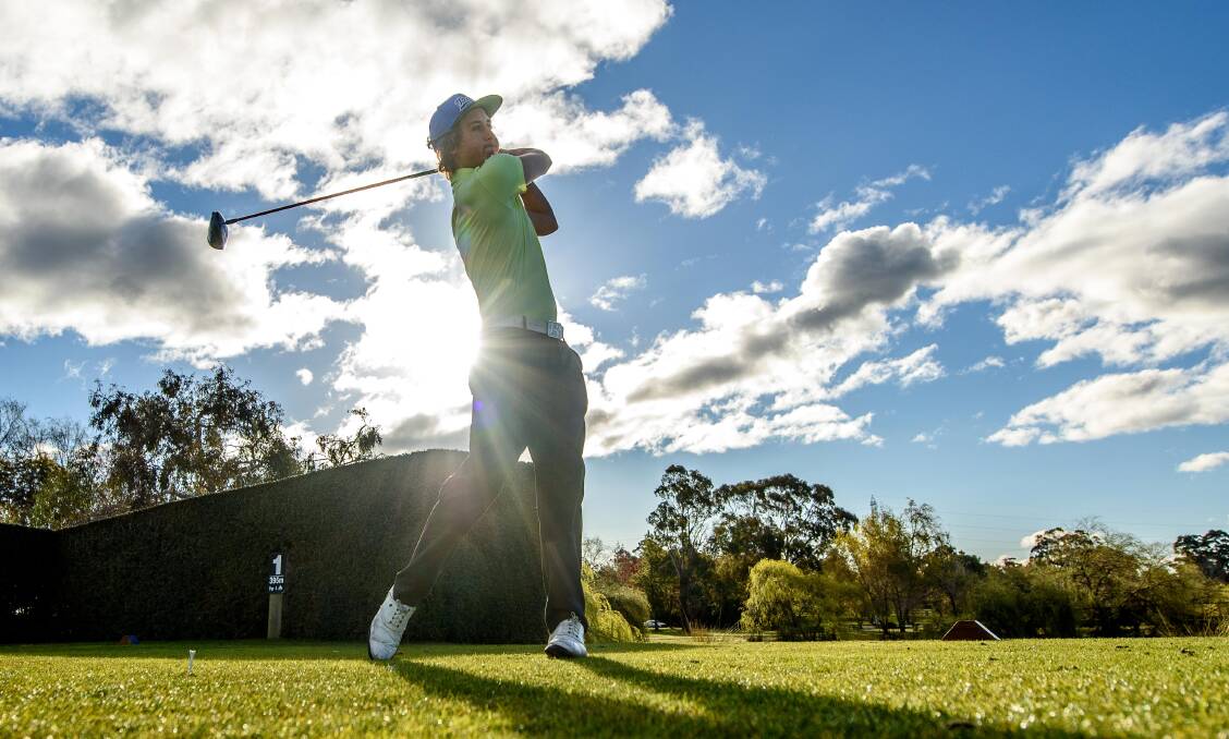 DRIVE: Tasmanian golf talent Ryan Thomas made history at Greens Beach earlier this month. Picture: Scott Gelston