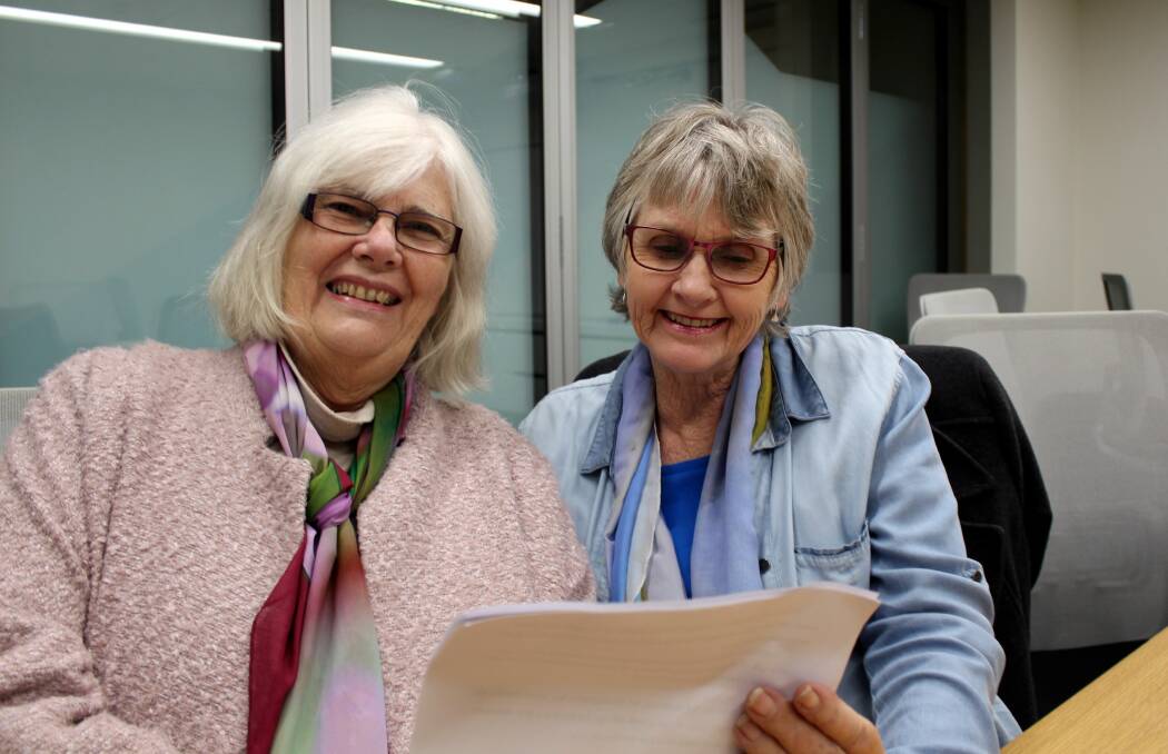 WRITE ON CUE: Society of Women Writers Tasmania life member Rose Frankcombe and publicity officer Ros Sydes. Entries to the SSWT's annual short story and poetry competitions close in August. Picture: Hamish Geale