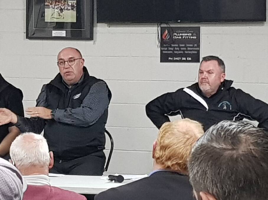 UP FOR DEBATE: NTFA president Paul Reynolds and Perth boss Scott Bellinger. Picture: Supplied