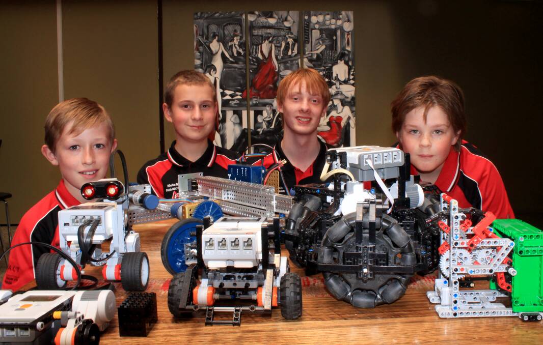 PROGRAMMING SUCCESS: Metal Minds team members Cameron Steer, Kyron Clark, Harry Heathcote and Anthony McNamara will travel to Sydney this year for the FIRST national tournaments. Picture: Hamish Geale