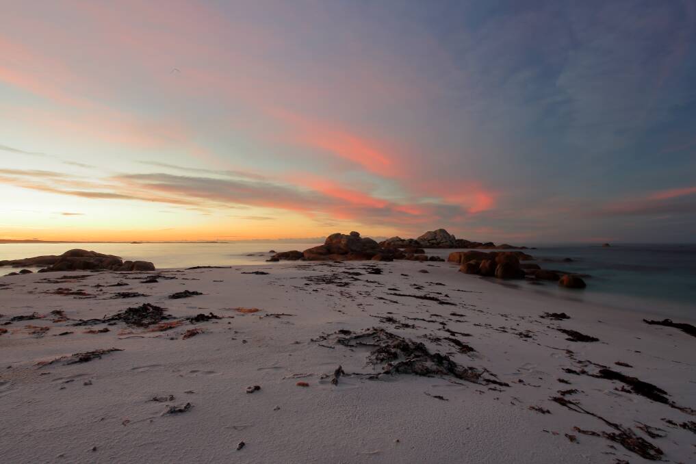 COLOURFUL: A sunset captured between Stumpy's Bay and the northern end of the Bay of Fires.  