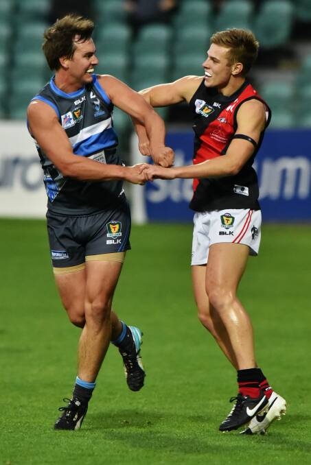 Beau Thorp squares off with Jay Foon. 