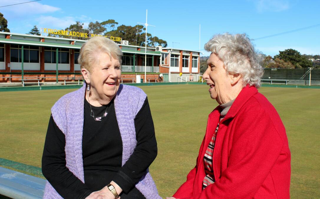 MILESTONE: Kings Meadows Bowls Club life members Joy Swinton and Audrey Bellenger prepare for the club's 50th birthday. Picture: Hamish Geale