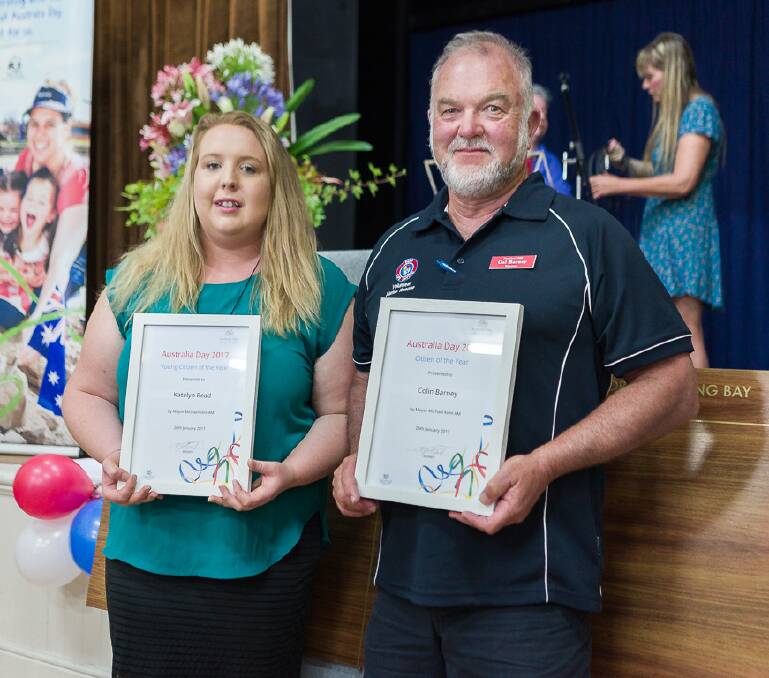 HONOUR: Glamorgan Spring Bay Australia Day award winners Katelyn Read and Colin Barney. Pictures: Madhouse Photography