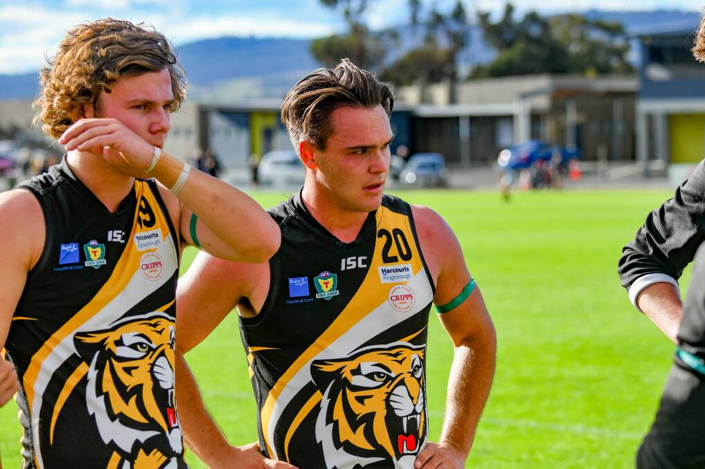 SIDELINED: Kingborough midfielder Lachlan Clifford (left) could miss the rest of 2020 with a broken collarbone.