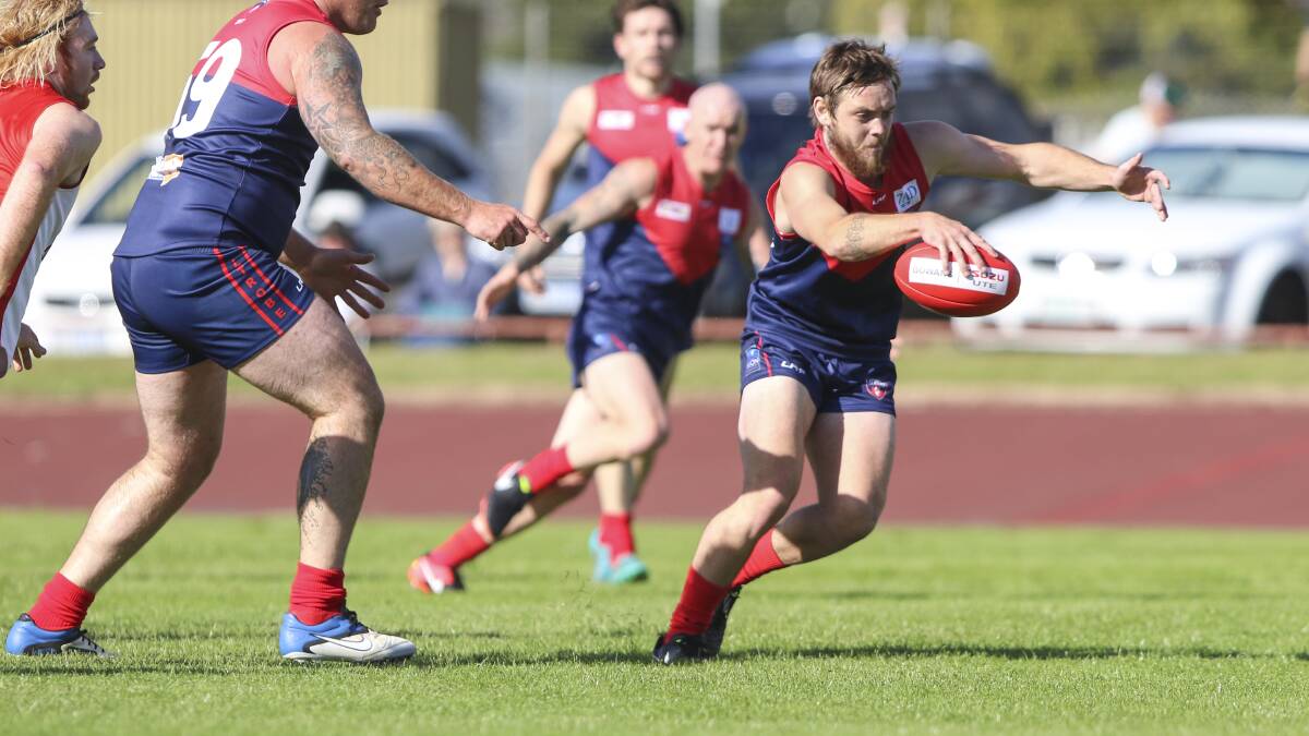 UNSTOPPABLE: Latrobe's Chris Boon booted 11 goals for the Demons in their demolition of the young Magpies at Latrobe on Saturday. Picture: Cordell Richardson. 