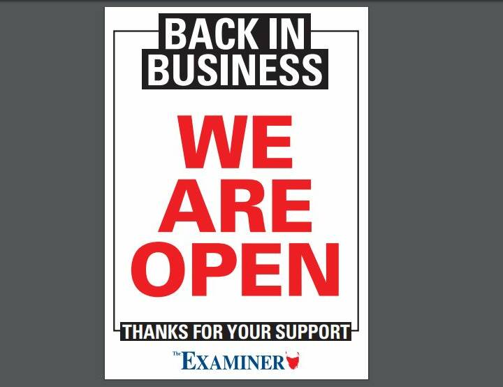 POSTER: This Saturday, we will be publishing a "We Are Open" feature that includes a large A2 poster that businesses can display. 