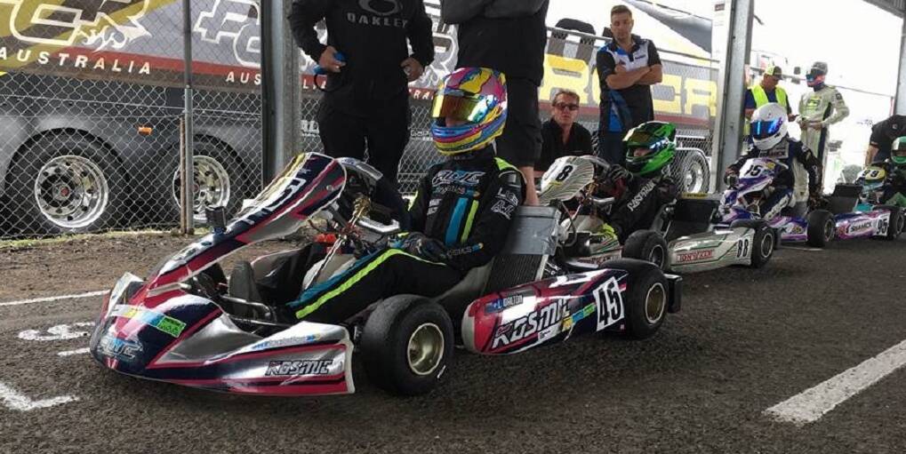 READY: Lochie Dalton on the grid for the opening round of the Australian Kart Championships earlier this year. Picture: Supplied