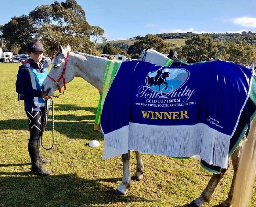 WINNER: Brooke Brown-Cordell with her champion horse Tierview Salama in South Australia.