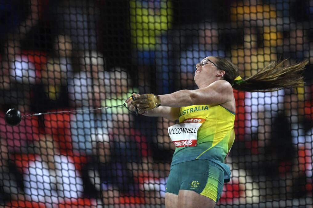 SATISFIED: Tasmanian US-based hammer thrower Danielle McConnell. Pcture: AAP