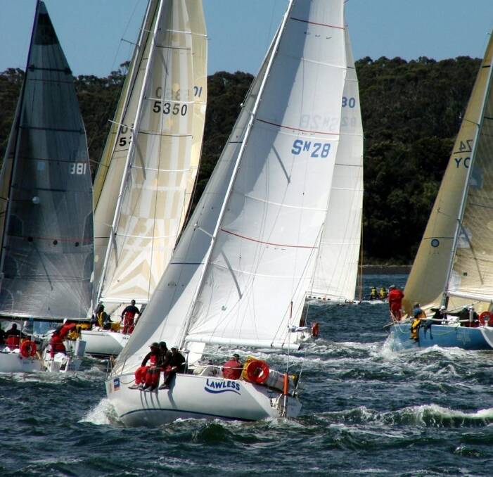 IN-FROM: Port Dalrymple Yacht Club entrant Lawless on its way to victory in last year's Launceston to Hobart PHS division. 