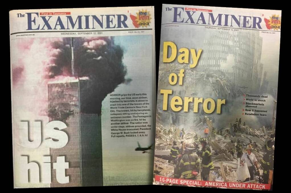 FLASHBACK: The front pages of The Examiner on September 12, 2001 and September 13, 2001.