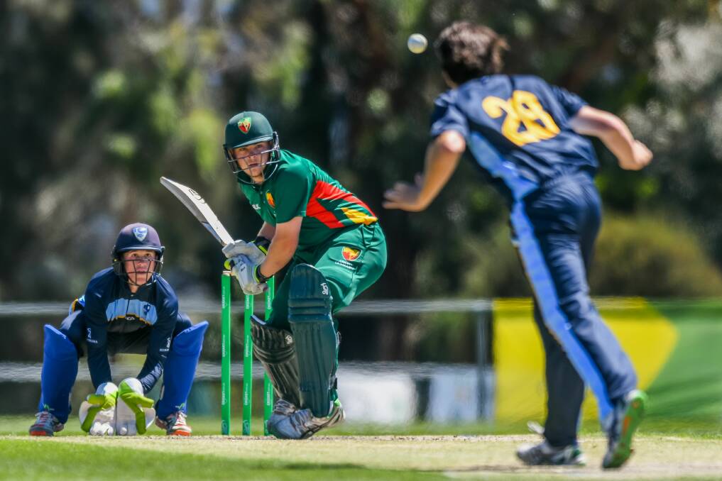 DEVELOPING TALENT: Mowbray's Jarrod Freeman in action for Tasmania during the national under-19 championships at Windsor Park last year. Picture: Phillip Biggs