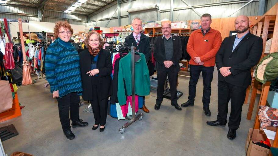 REUSE: Municipality mayors Mary Knowles, Christina Holmdahl, Albert van Zetten, Mick Tucker, Wayne Johnston and George Town general manager Shane Power. Picture: Neil Richardson