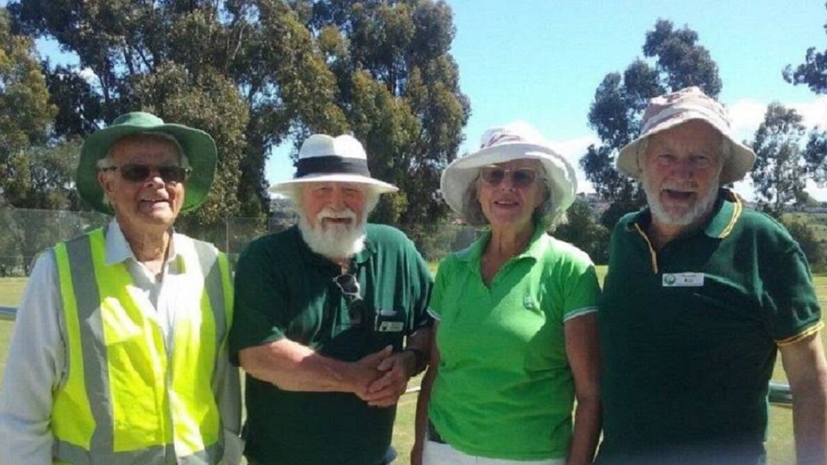 ALL SMILES: East Launceston state golf croquet singles champions Kevin MacDonald (referee), Paul Richards (C-grade), Ruth McKean (open) and Russell Reid (B-grade).