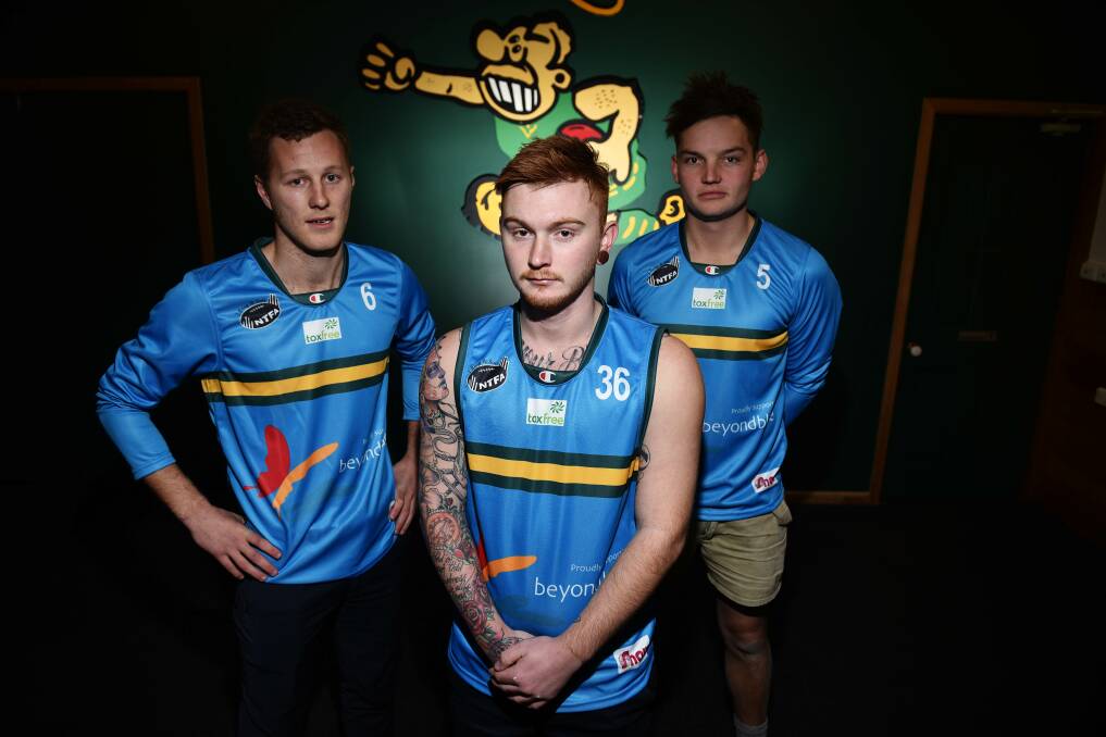MAKING A STAND: St Patrick's Football Club captain Tom Hilder, Joeby Sadler and assistant coach Alex Russell. Picture: Scott Gelston.