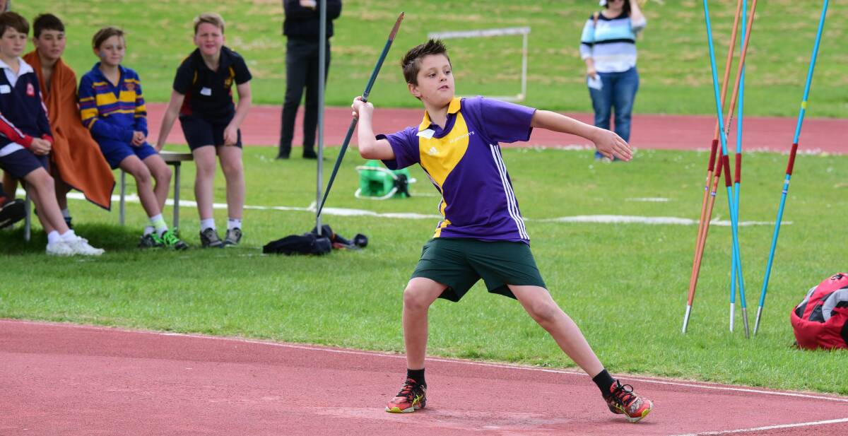 HEAVE-HO: St Anthony's javelin thrower Noah Whatley puts in a mighty effort.