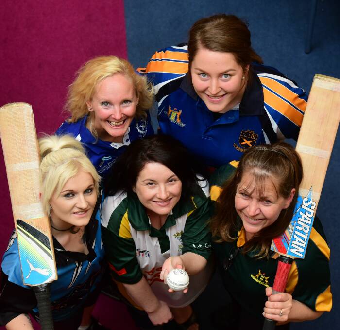 BRING IT ON: TCL women's cricketers Tegan Rushton (Bishopsbourne), Sheryn Claridge (ACL), Camille Demeyer (Legana), Toni Scully (Trevallyn) and league secretary Charmaine Whyman. Picture: Paul Scambler