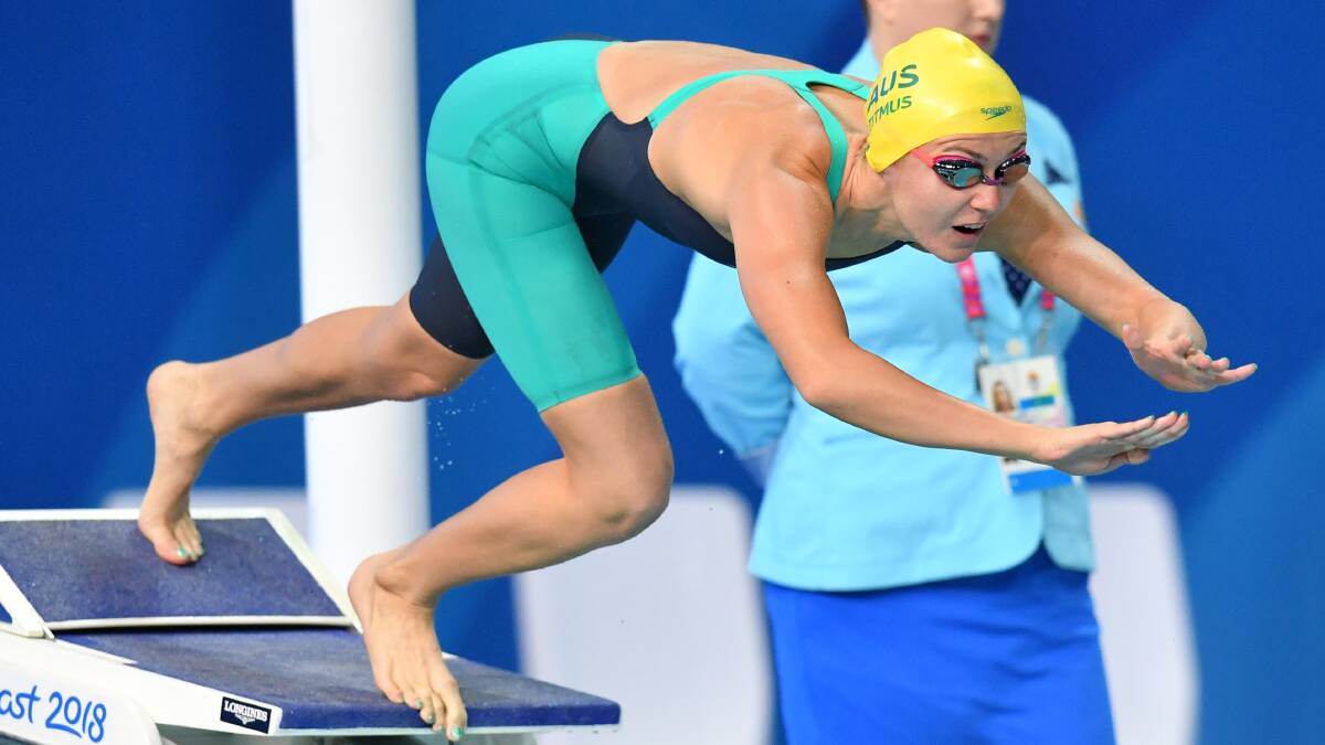 STAR: Ariarne Titmus of Australia during the Womens 400m Freestyle Final on day six of swimming competition at the XXI Commonwealth Games. Picture: AAP