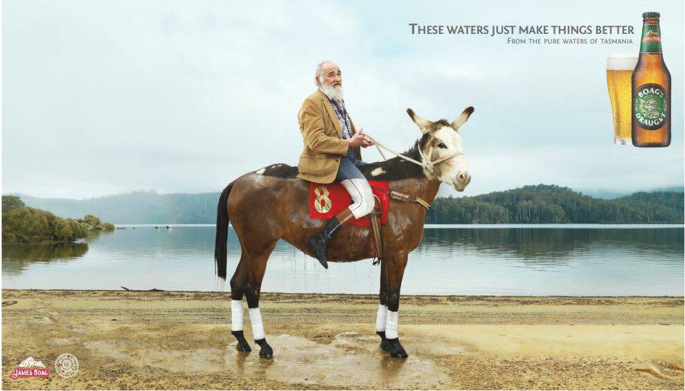 PURE WATERS: A Boags ad publish in The Examiner in November 2009 playing on Tasmania' natural beauty.