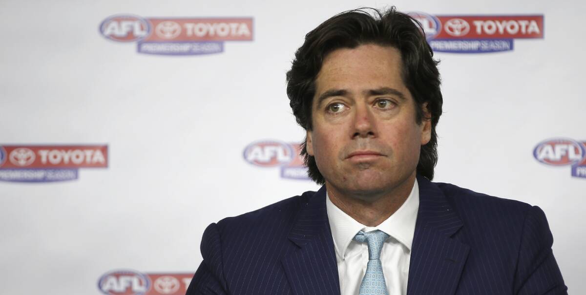 ALL SPEAK: AFL chief Gillon McLachlan "restated his support for a single Tasmanian team, a view he has to date failed to act upon". Picture: Getty Images