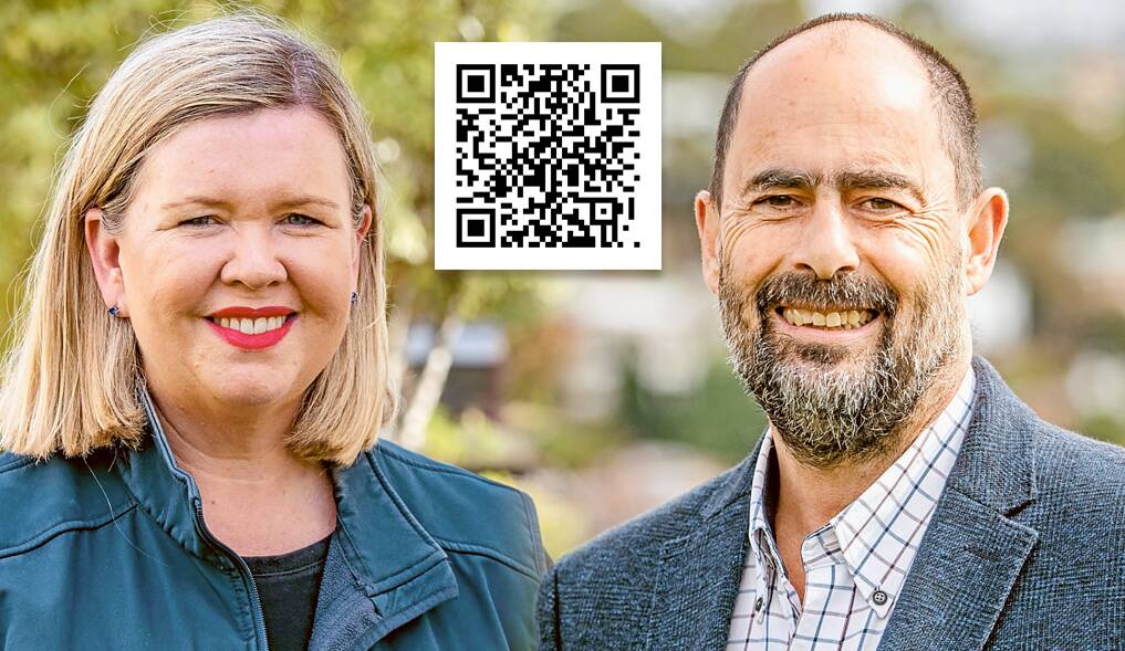 REGISTER NOW: Scan the QR code above to secure your seat at the Battle for Bass Debate between Liberal Bridget Archer and Labor's Ross Hart on May 12.