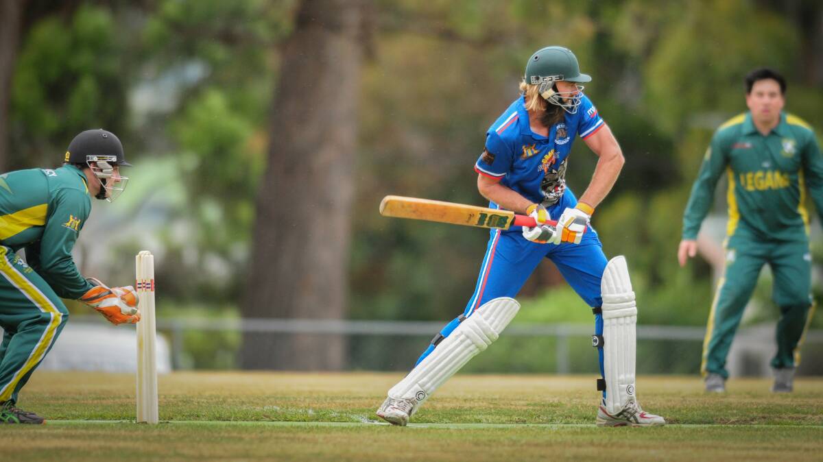 WATCHFUL: Cressy all-rounder Sam Graham at the crease against Legana last week.
