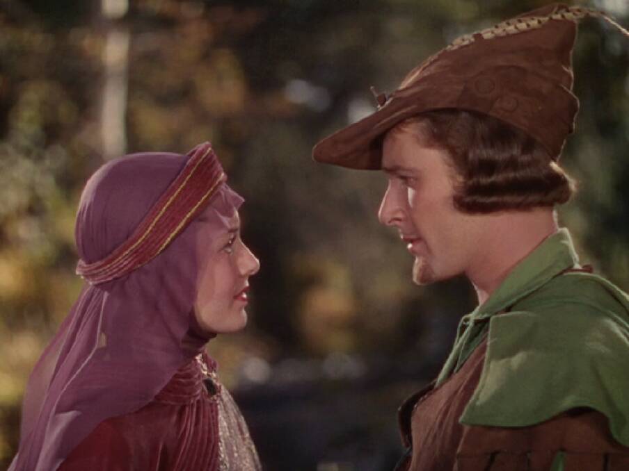 Olivia de Havilland and Errol Flynn in The Adventures of Robin Hood (1938).