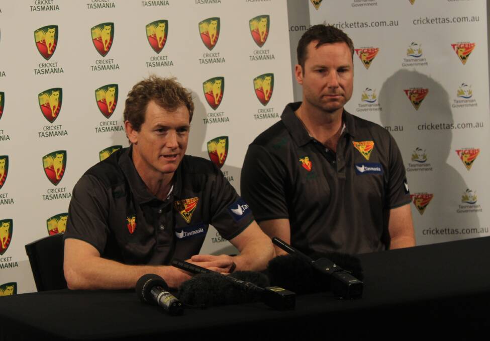 LEADERS: Tasmanian captain George Bailey and coach Adam Griffith. Picture: Cricket Tasmania