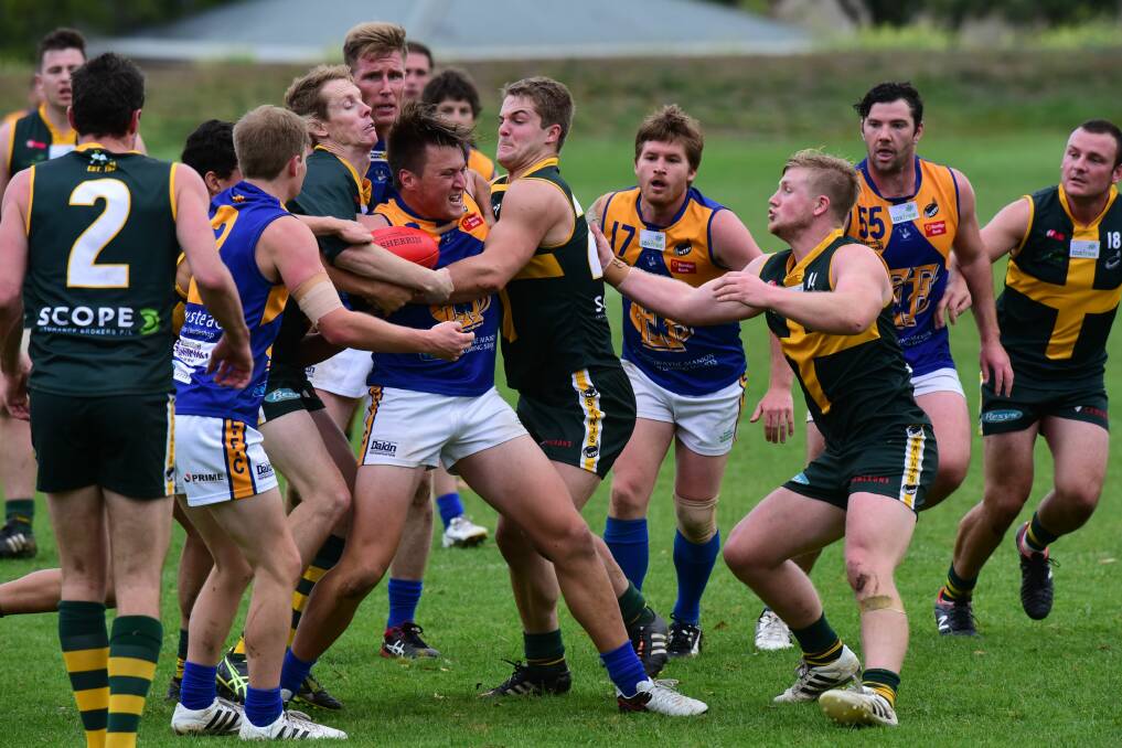 Action from last week's encounter between St Pats and Evandale. Picture: Paul Scambler.