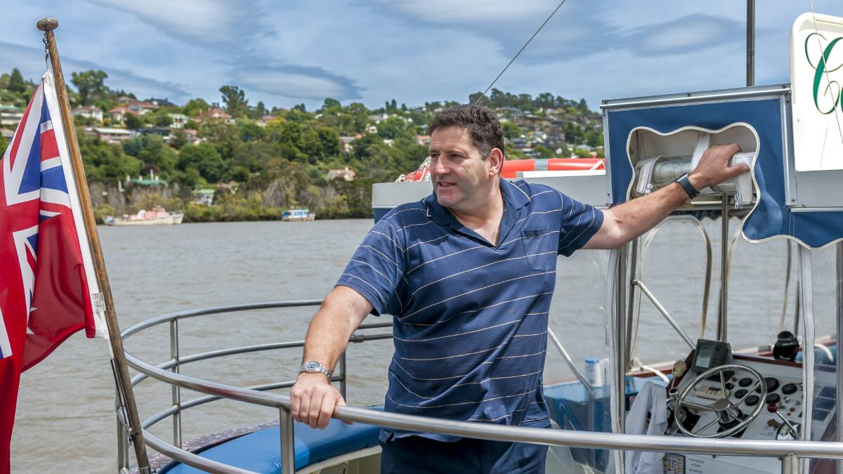CONTENT: Tamar River Cruises owner Alfred Gude aboard his vessel. Picture: Phillip Biggs