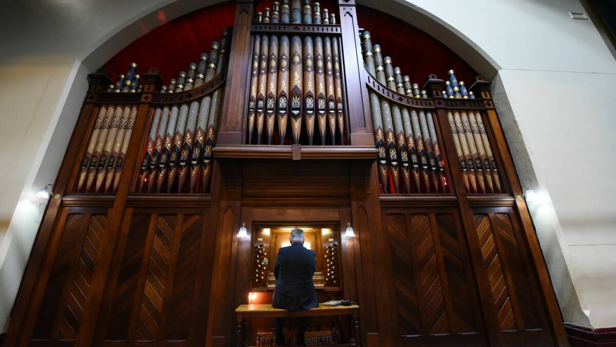 Marjorie Fisher, of Youngtown, shares her fondness for Albert Hall's unique pipe organ.