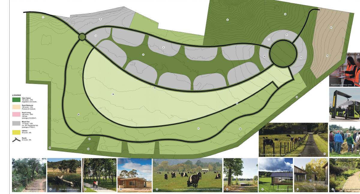 FIRST LOOK: The planned Ridgeside development would have houses in parts of the grey area, the rest would be open space. The community received feedback on Wednesday. Picture: supplied
