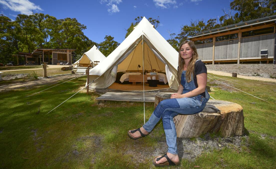 WINNERS: Anna Hoffmann, of the Bay of Fires Bush Retreat. The venture won the accommodation award.