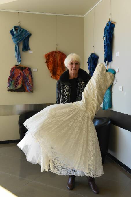 REWEAR: Frances Graham shows off a piece that will feature at the upcoming fashion parade. Picture: Paul Scambler
