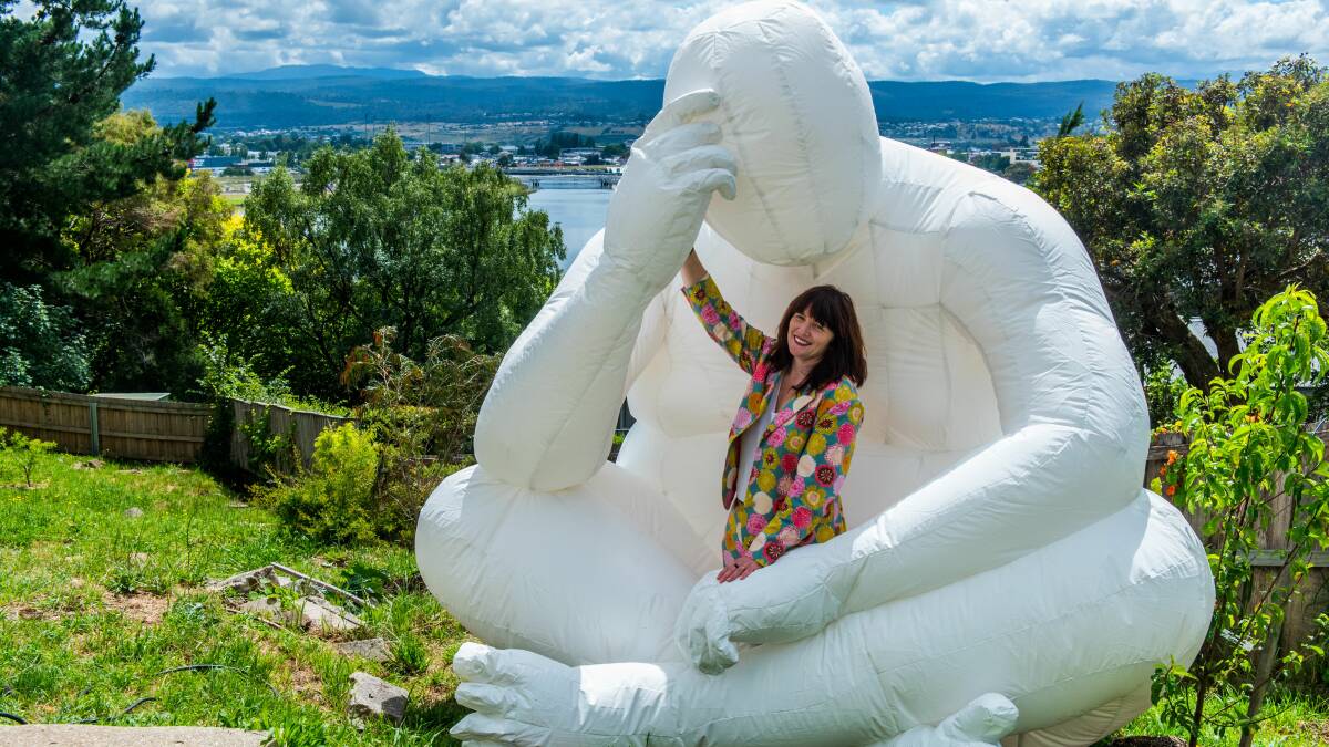 Mona Foma making its presence felt in Launceston already with art installation choppered in to Gorge