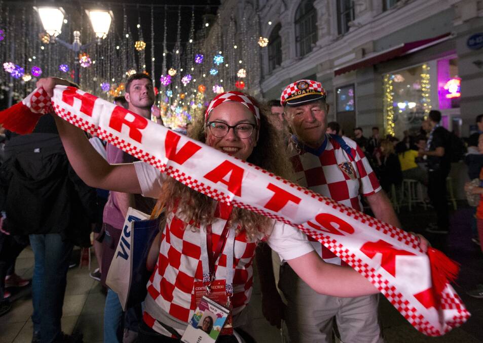 Long live Croatia: Fans celebrate their small country's advancement to the biggest stage in world soccer.