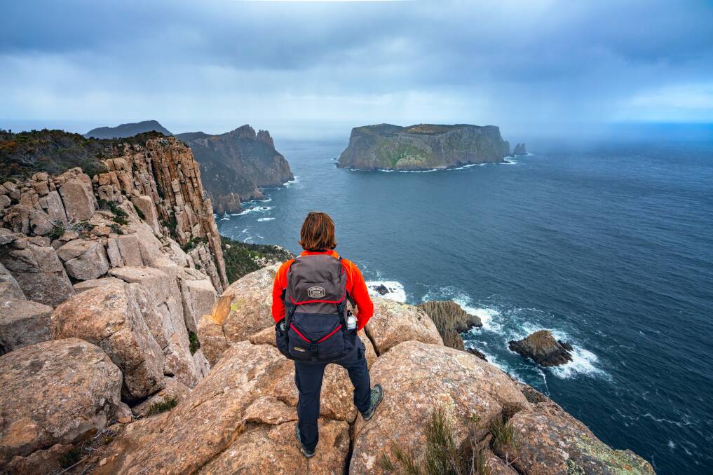 The Three Capes Lodge walk looking towards Cape Pillar and Tasman Island. Picture: Supplied by Tasmanian Walking Company