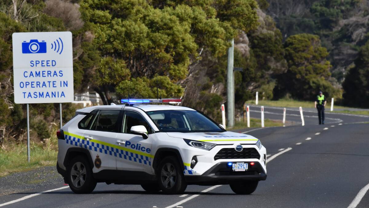 Tasmania Police on the scene at East Devonport on Sunday morning. Picture: Brodie Weeding